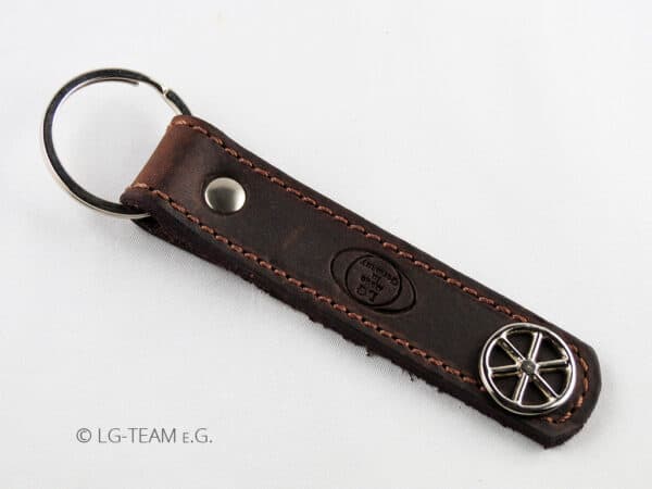 LG Schlüsselanhänger braun Leder Logo Glücksrad